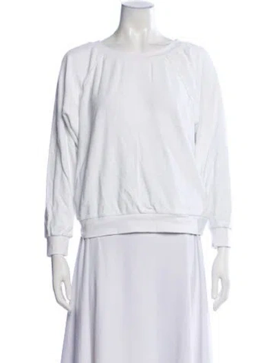 Pre-owned Suzie Kondi Crew Neck Long Sleeve Sweatshirt In White