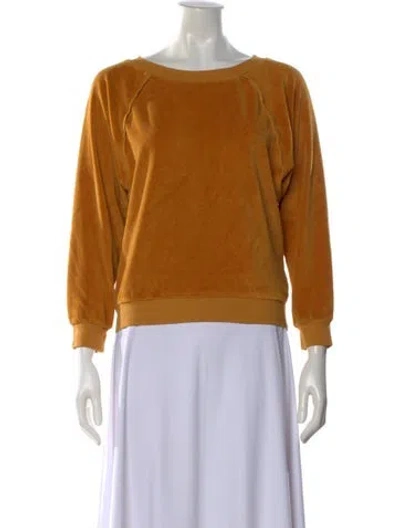 Pre-owned Suzie Kondi Crew Neck Long Sleeve Sweatshirt In Yellow