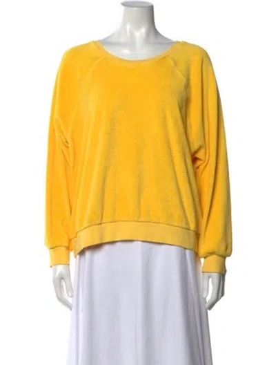 Pre-owned Suzie Kondi Crew Neck Long Sleeve Sweatshirt In Yellow