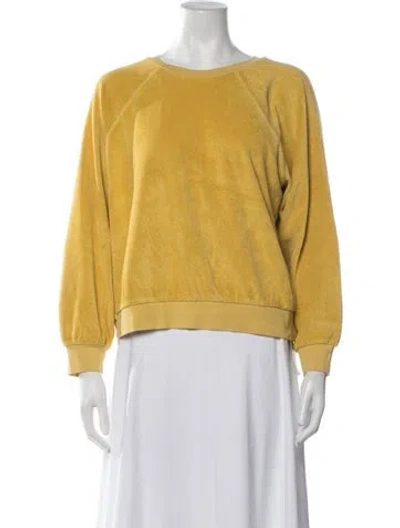 Pre-owned Suzie Kondi Crew Neck Long Sleeve Sweatshirt In Yellow