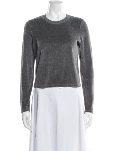 Pre-owned Suzie Kondi Crew Neck Long Sleeve Top In Gray