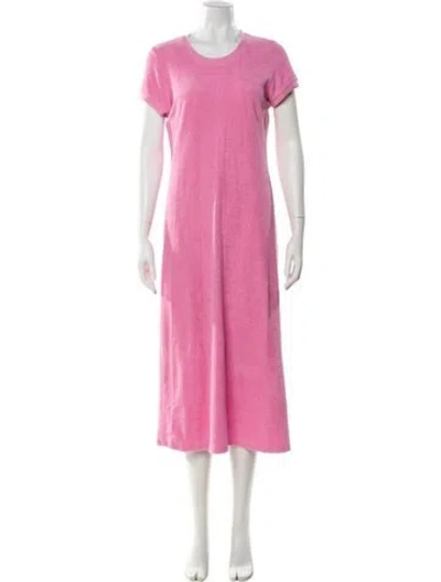 Pre-owned Suzie Kondi Crew Neck Midi Length Dress In Pink