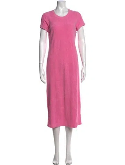 Pre-owned Suzie Kondi Crew Neck Midi Length Dress In Pink