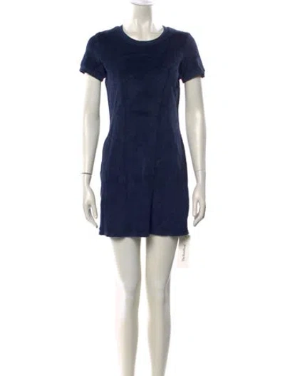 Pre-owned Suzie Kondi Crew Neck Mini Dress In Blue