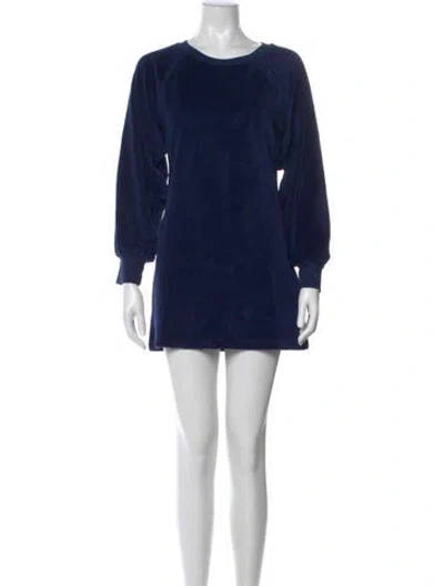 Pre-owned Suzie Kondi Crew Neck Mini Dress In Blue