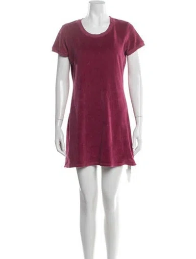 Pre-owned Suzie Kondi Crew Neck Mini Dress In Burgundy