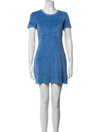 Pre-owned Suzie Kondi Crew Neck Mini Dress W/ Tags In Blue