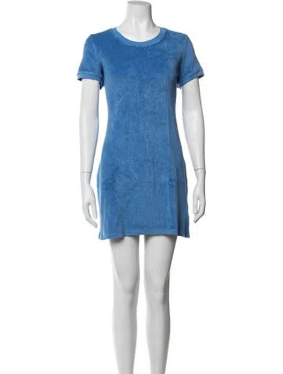 Pre-owned Suzie Kondi Crew Neck Mini Dress W/ Tags In Blue