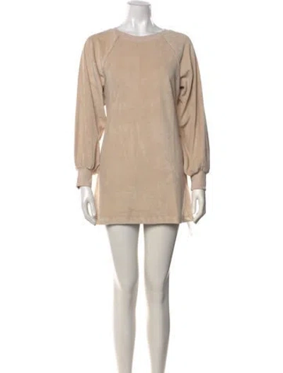 Pre-owned Suzie Kondi Crew Neck Mini Dress W/ Tags In Neutrals