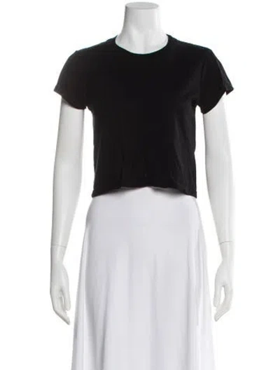Pre-owned Suzie Kondi Crew Neck Short Sleeve Crop Top In Black