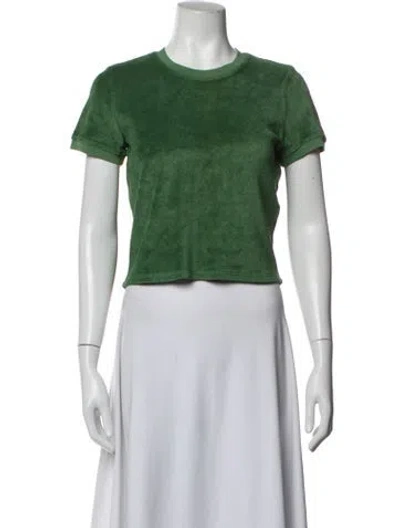 Pre-owned Suzie Kondi Crew Neck Short Sleeve Crop Top W/ Tags In Green