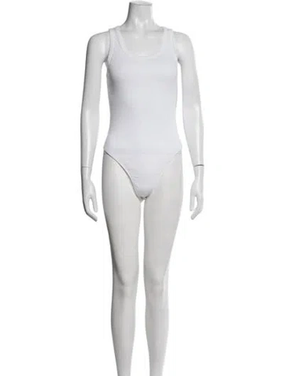 Pre-owned Suzie Kondi Crew Neck Sleeveless Bodysuit In Blue