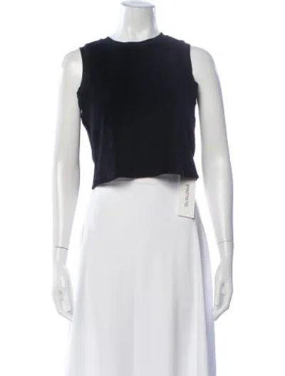 Pre-owned Suzie Kondi Crew Neck Sleeveless Crop Top In Blue