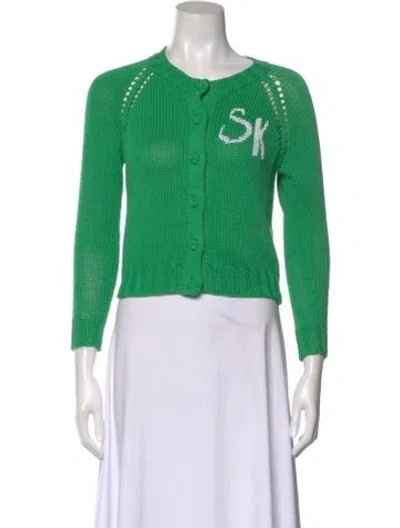 Pre-owned Suzie Kondi Crew Neck Sweater In Green