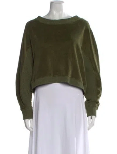 Pre-owned Suzie Kondi Crew Neck Sweater In Green