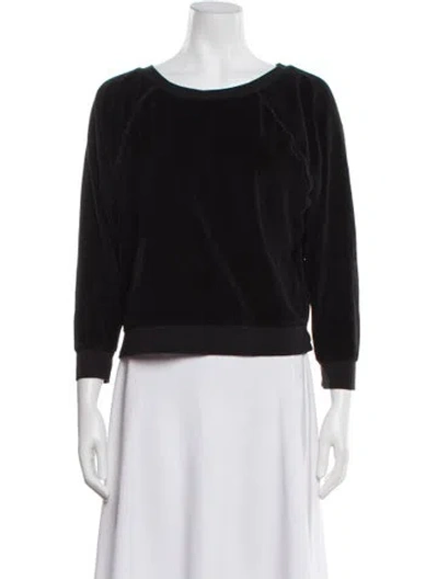 Pre-owned Suzie Kondi Crew Neck Three-quarter Sleeve Sweatshirt In Black