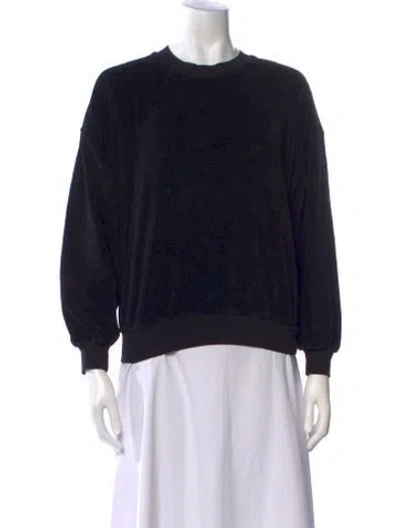 Pre-owned Suzie Kondi Crew Neck Three-quarter Sleeve Sweatshirt In Black
