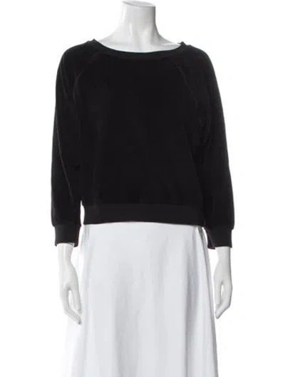 Pre-owned Suzie Kondi Crew Neck Three-quarter Sleeve Sweatshirt In Black