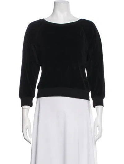Pre-owned Suzie Kondi Crew Neck Three-quarter Sleeve Sweatshirt In Black