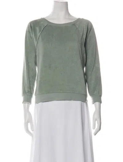 Pre-owned Suzie Kondi Crew Neck Three-quarter Sleeve Sweatshirt In Green