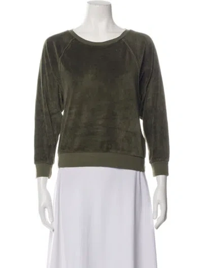 Pre-owned Suzie Kondi Crew Neck Three-quarter Sleeve Sweatshirt In Green