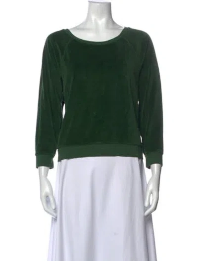 Pre-owned Suzie Kondi Crew Neck Three-quarter Sleeve Sweatshirt In Green