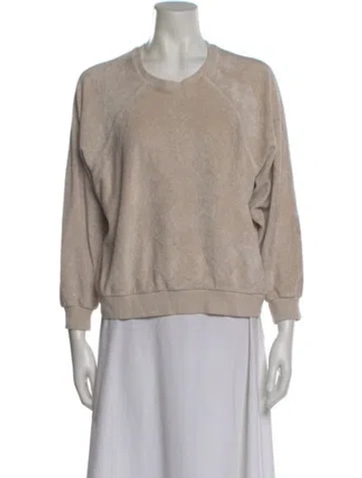 Pre-owned Suzie Kondi Crew Neck Three-quarter Sleeve Sweatshirt In Neutral