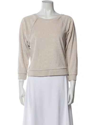 Pre-owned Suzie Kondi Crew Neck Three-quarter Sleeve Sweatshirt In Neutral