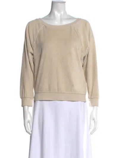Pre-owned Suzie Kondi Crew Neck Three-quarter Sleeve Sweatshirt In Neutral