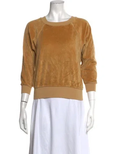 Pre-owned Suzie Kondi Crew Neck Three-quarter Sleeve Sweatshirt In Neutrals