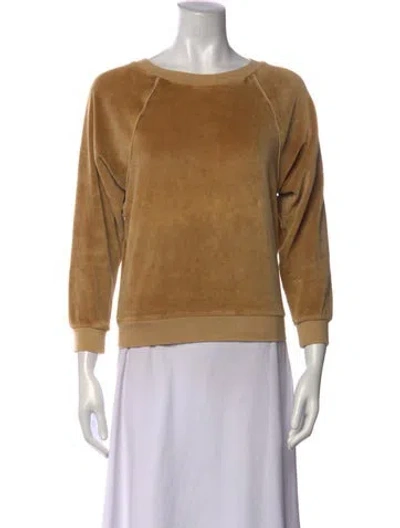 Pre-owned Suzie Kondi Crew Neck Three-quarter Sleeve Sweatshirt In Neutrals