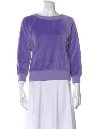 Pre-owned Suzie Kondi Crew Neck Three-quarter Sleeve Sweatshirt In Purple