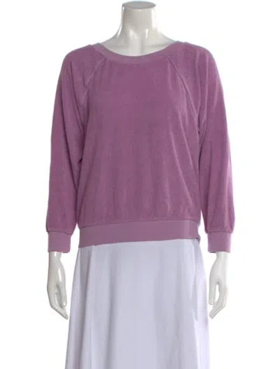Pre-owned Suzie Kondi Crew Neck Three-quarter Sleeve Sweatshirt In Purple
