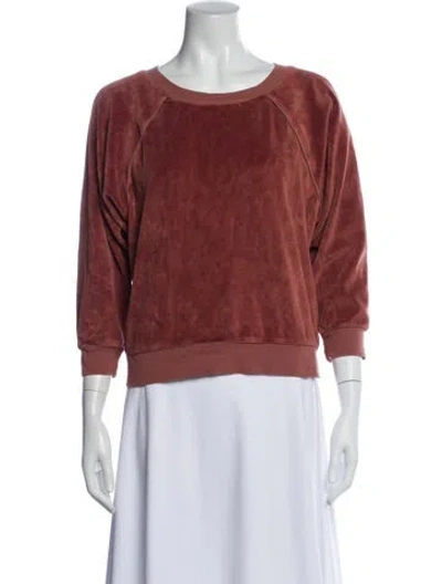 Pre-owned Suzie Kondi Crew Neck Three-quarter Sleeve Sweatshirt In Red