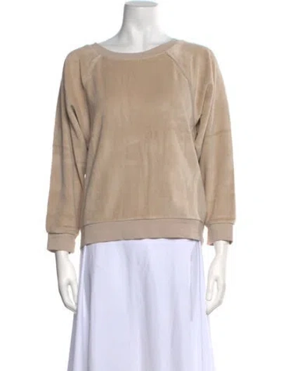 Pre-owned Suzie Kondi Crew Neck Three-quarter Sleeve Sweatshirt W/ Tags In Neutral