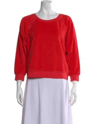 Pre-owned Suzie Kondi Crew Neck Three-quarter Sleeve Sweatshirt W/ Tags In Red
