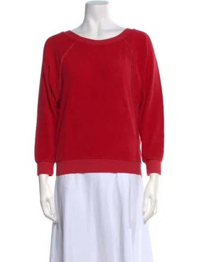 Pre-owned Suzie Kondi Crew Neck Three-quarter Sleeve Sweatshirt W/ Tags In Red