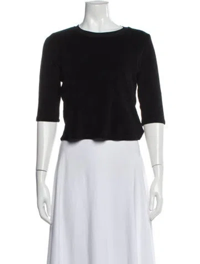Pre-owned Suzie Kondi Crew Neck Three-quarter Sleeve Top In Blue