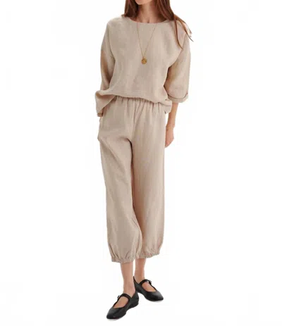 Suzie Kondi Delos Linen Pants In Natural In Brown