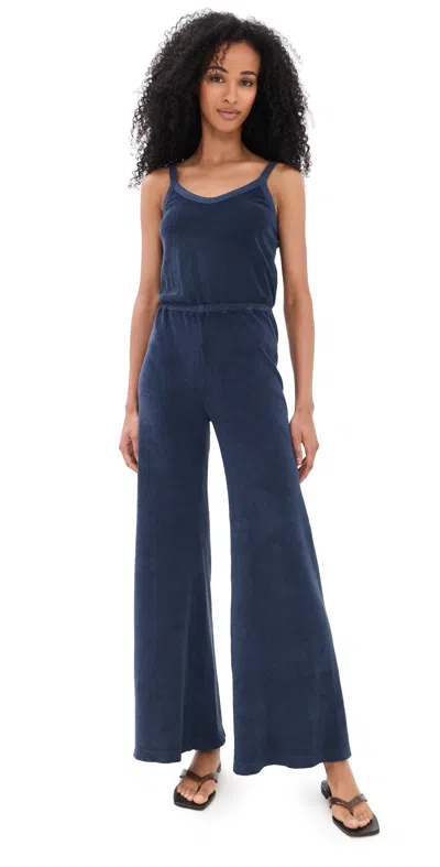 Suzie Kondi Elma Cotton-blend Terry Jumpsuit In Blue