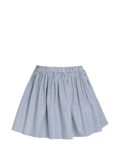 Suzie Kondi Fousta Striped Cotton-poplin Mini Skirt In Blue