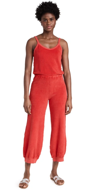 Suzie Kondi Giorgi Terry Tank Jumpsuit Cherry