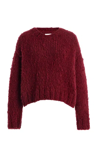 Suzie Kondi Joshi Hand-knit Cashmere Sweater In Burgundy