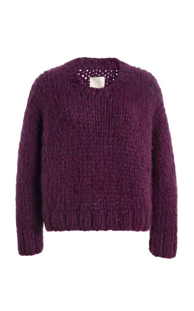 Suzie Kondi Joshi Hand-knit Cashmere Sweater In Purple
