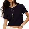 Suzie Kondi Kenza Short Sleeve Top In Navy In Black