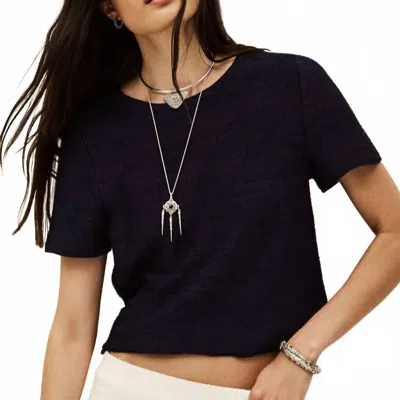 Suzie Kondi Kenza Short Sleeve Top In Navy In Black