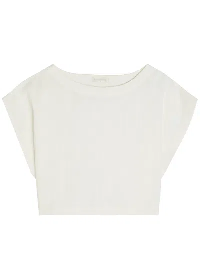 Suzie Kondi Kori Cropped Linen Top In White