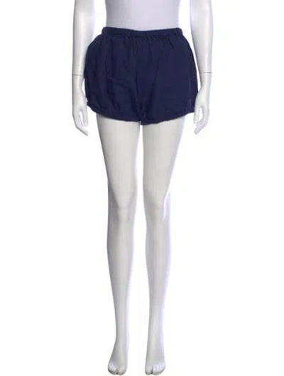Pre-owned Suzie Kondi Linen Mini Shorts In Blue