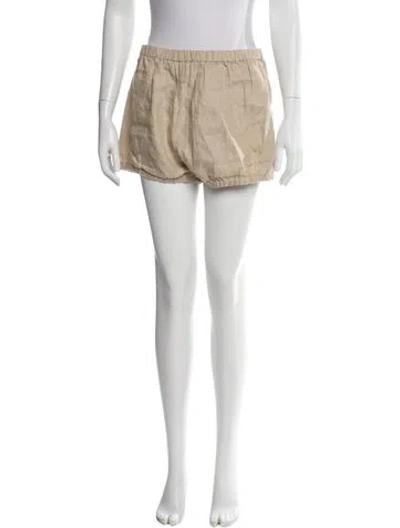 Pre-owned Suzie Kondi Linen Mini Shorts In Neutral