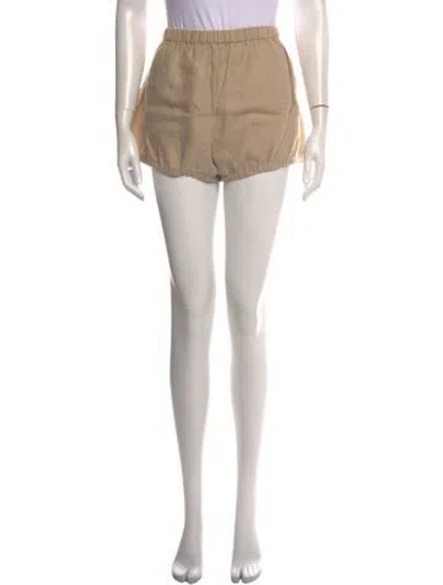 Pre-owned Suzie Kondi Linen Mini Shorts In Neutral